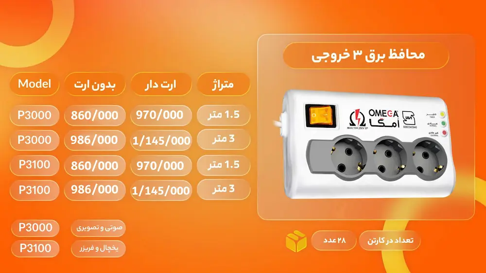 لیست قیمت محافظ های امگا