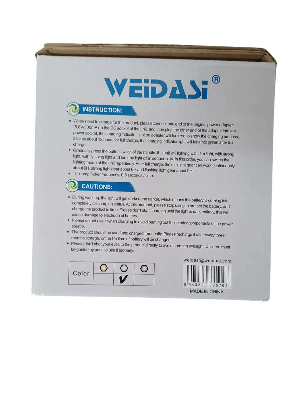 چراغ قوه دستی ویداسی مدل WD-576