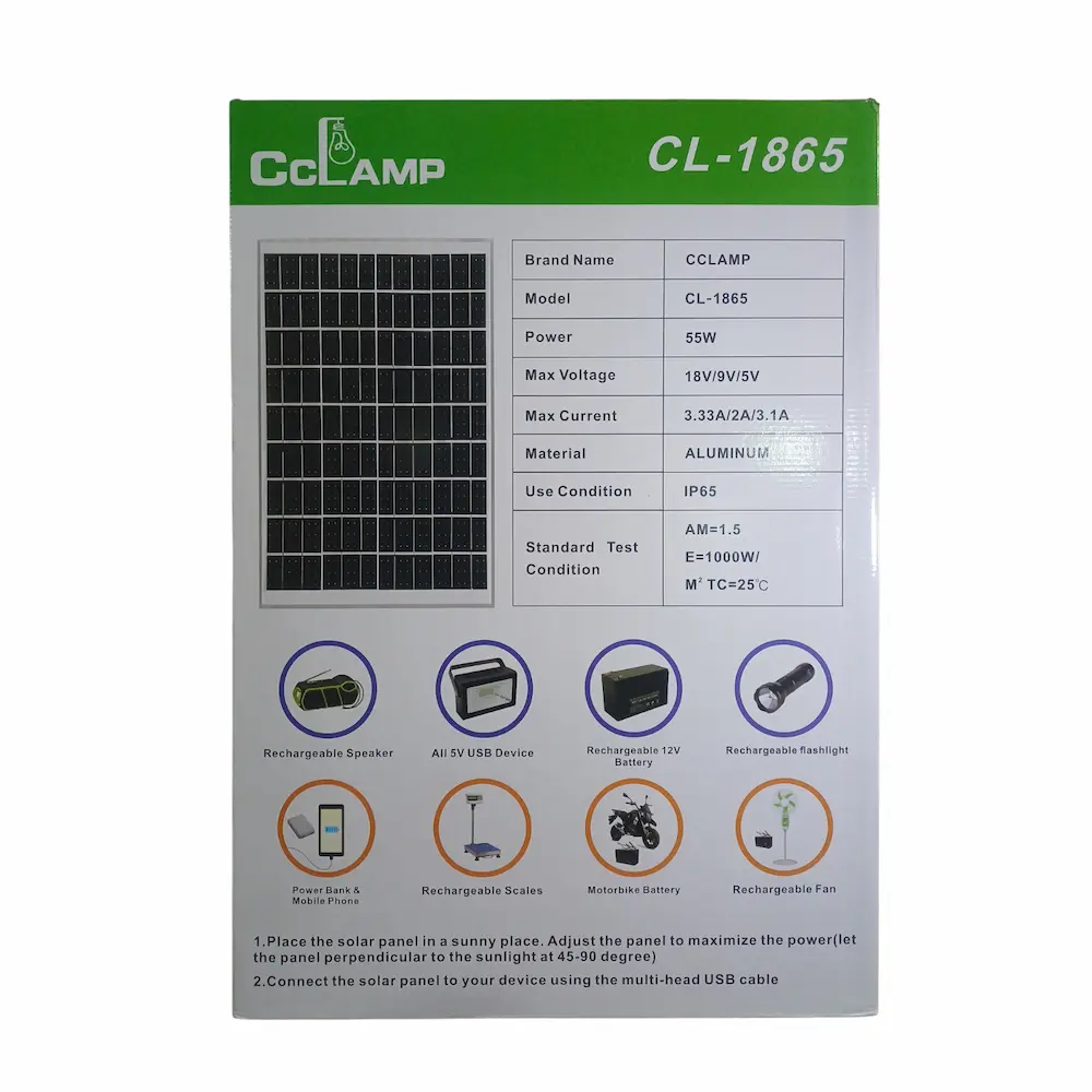 پنل خورشیدی مدل CL-1865 (55W)